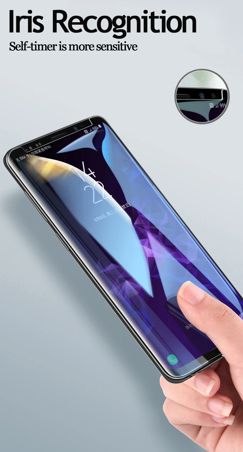 Протектор экрана для Samsung Note 8 Note 9 изогнутая жидкость для экрана Полный Клей закаленное стекло для Galaxy S7 Edge S8 S9 Plus УФ свет