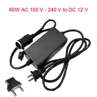 60w ac 100v 240v 100v 220v to dc 12v car cigarette lighter ac dc power converter adapter inverter dc power supply transformer