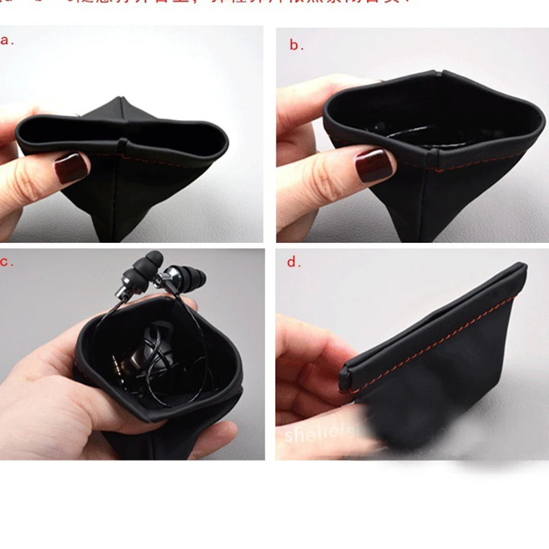 Миниатюрная сумка для наушников чехол из искусственной кожи переноски хранения