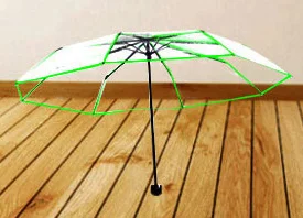 Transparent Umbrella Plastic PVC POE sunny rainy creative umbrella three folding Дом и сад