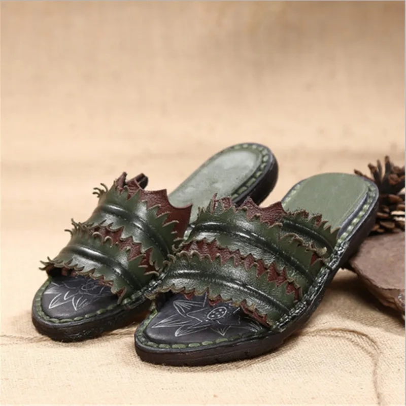 Винтажные 2017 г. Летние женские сандалии ретро ветер с натуральным лицевым