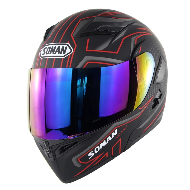 Motorcycle Full Face Helmet Biker Casque Moto Black High Quality ABS Motocross Helmet Capacete Dual Lens ECE Flip Up Casco Moto enlarge