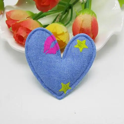 4 5 см Мульти кавайные джинсовые Мягкие аппликации в форме сердца для сделай сам