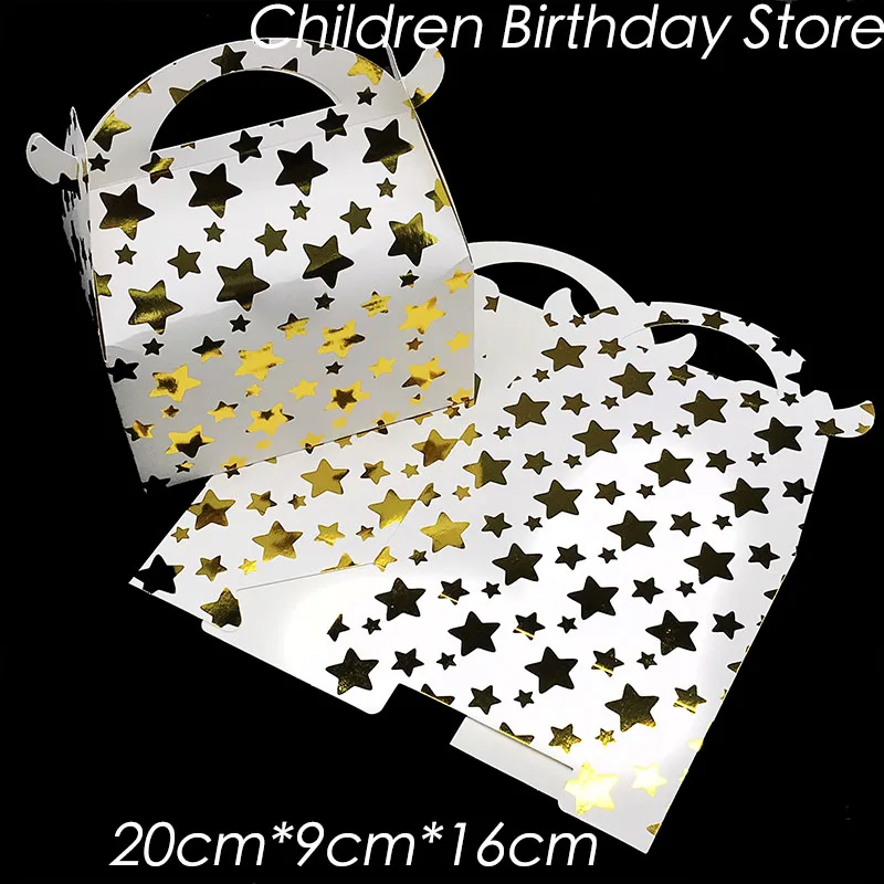 6 шт./лот тематические подарочные коробки в форме звезд из золотой фольги