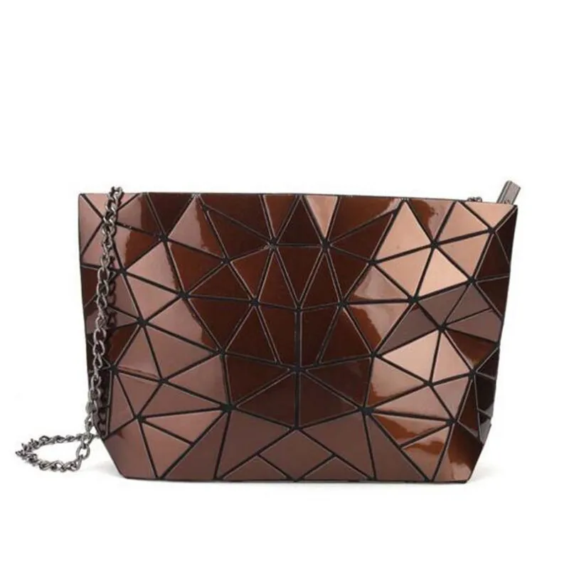 Chain brown Геометрические сумки, женские модные рюкзаки, рюкзаки для девочек, модные складные подростковые школьные сумки, рюкзаки, сумки через плечо - Цвет: Chain brown