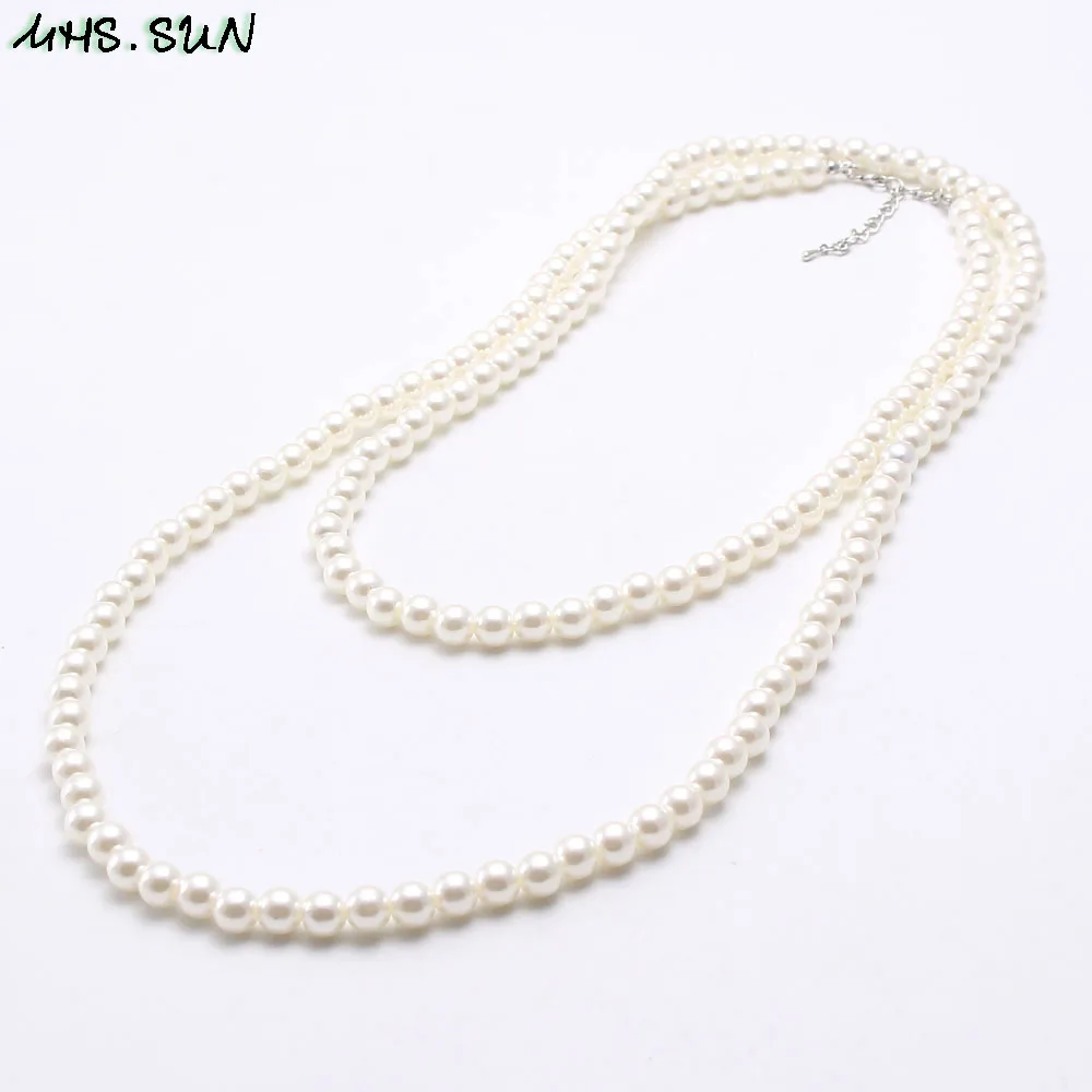 Новое поступление 1 шт. модное длинное жемчужное ожерелье MHS.SUN ручной работы