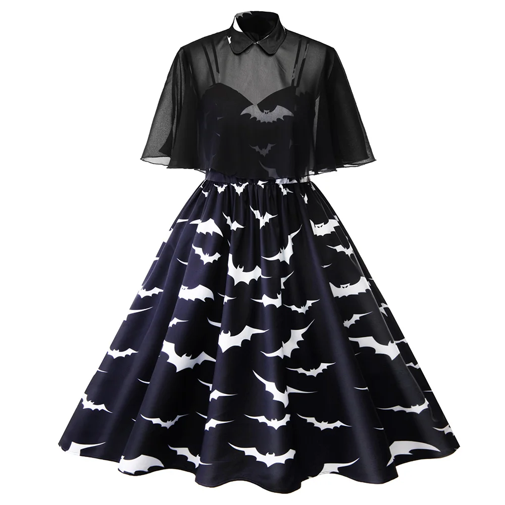 Винтажное женское платье из двух частей Wipalo большого размера с принтом летучая