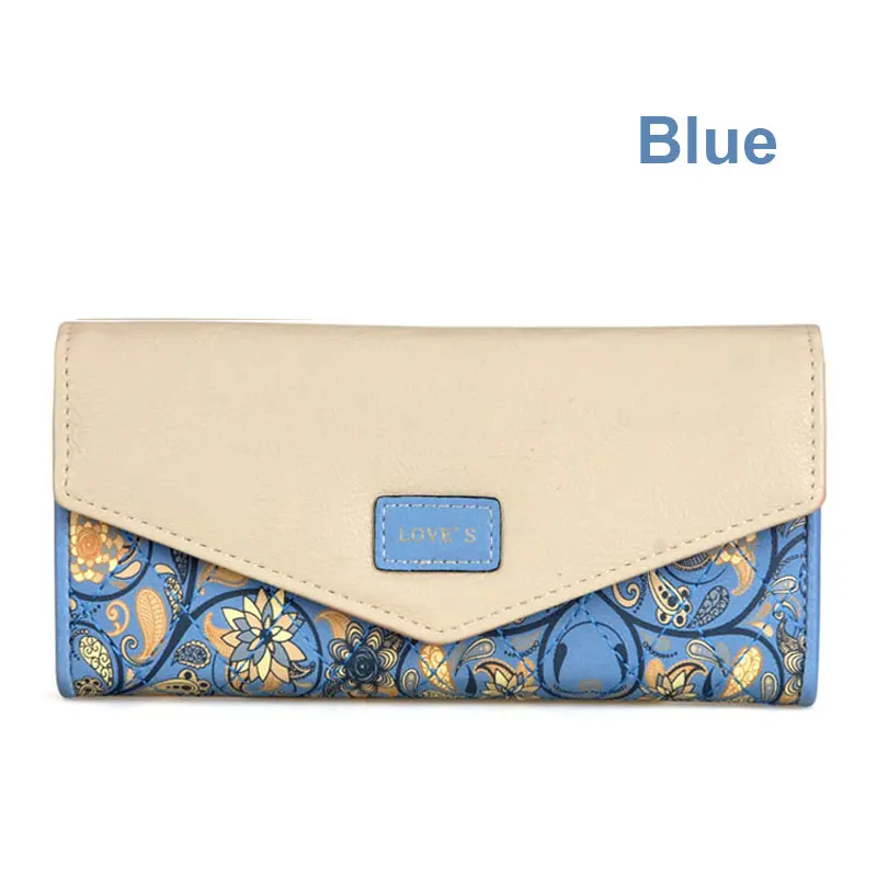 Blue UHHBCCR, женский длинный клатч, кошелек, большая емкость, кошельки, женский кошелек, женские кошельки, карман для телефона, держатель для карт, Carteras - Цвет: Blue