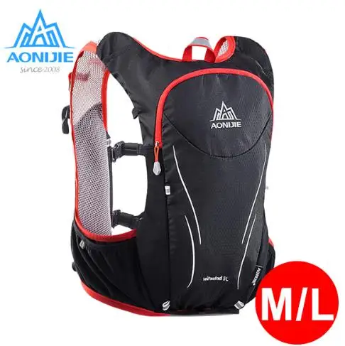 red ML AONIJIE 5L Женский Мужской марафон жилет-рюкзак против обезвоживания для 1.5L сумка для воды велосипедный походный мешок открытый спортивный рюкзак для бега - Цвет: red ML