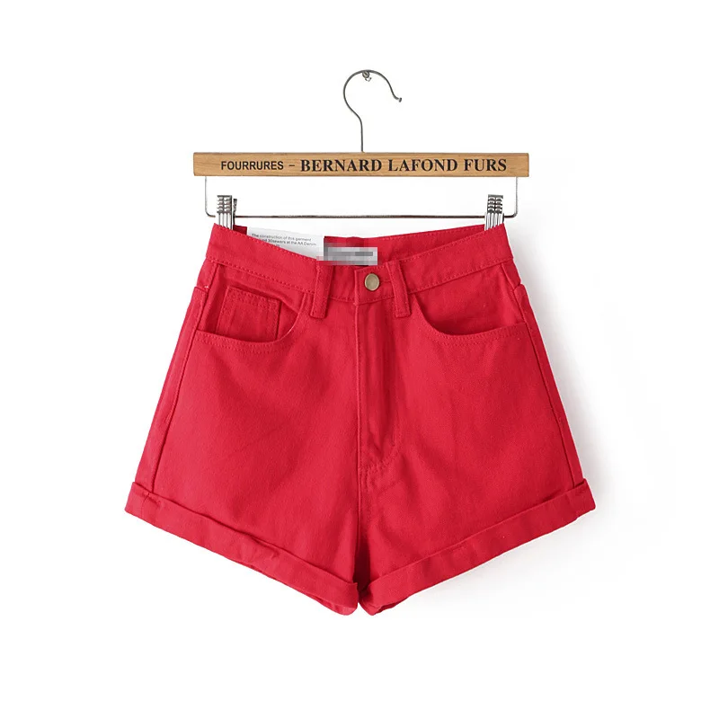 Fashion Slim High Waist Women Denim Punk Shorts Preppy Style Loose Casual AA Jeans Short Student Female Thin Solid Color Summer | Женская