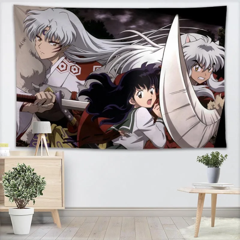 

Inuyasha Wall Tapestry Customizable Your Pattern Yoga Office Sofa Tapestry Bedspread For Kids Room College Dorm Decoration