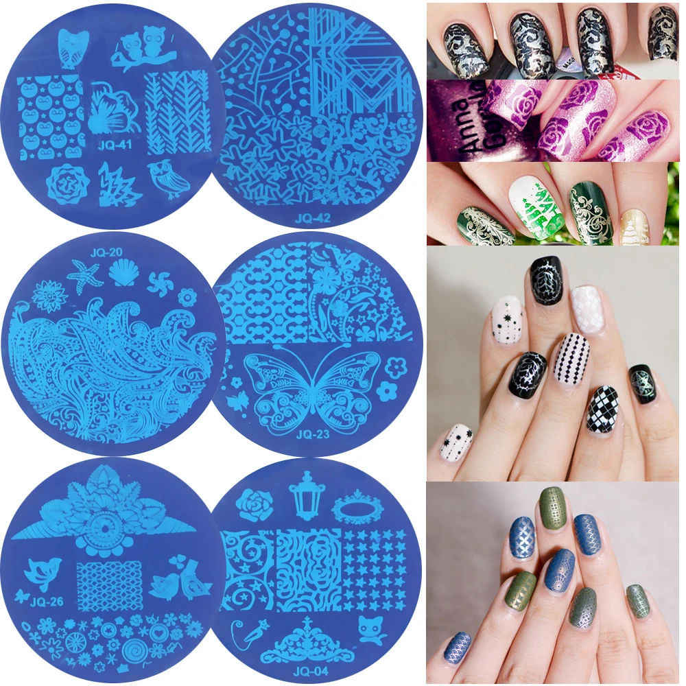 10 шт. штемпелюющие пластины для ногтей книги по искусству польский печать штамп