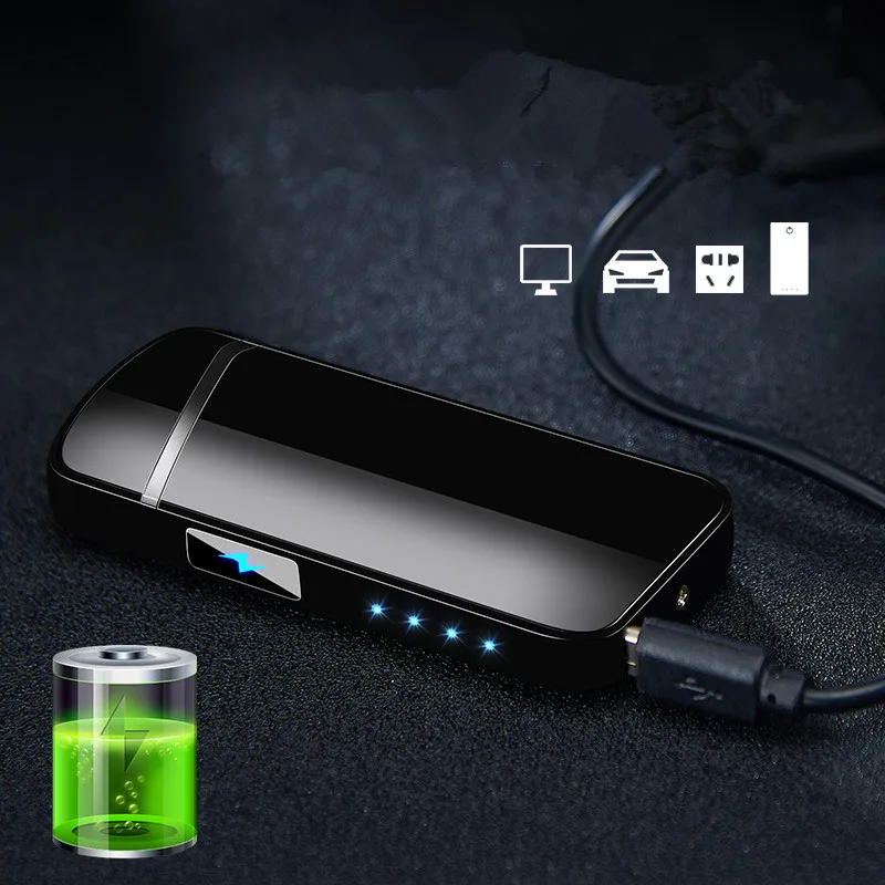 Двухдуговые Плазменные USB ветрозащитные, импульсные индукционные прикуриватели, металлические электронные смарт-дисплеи