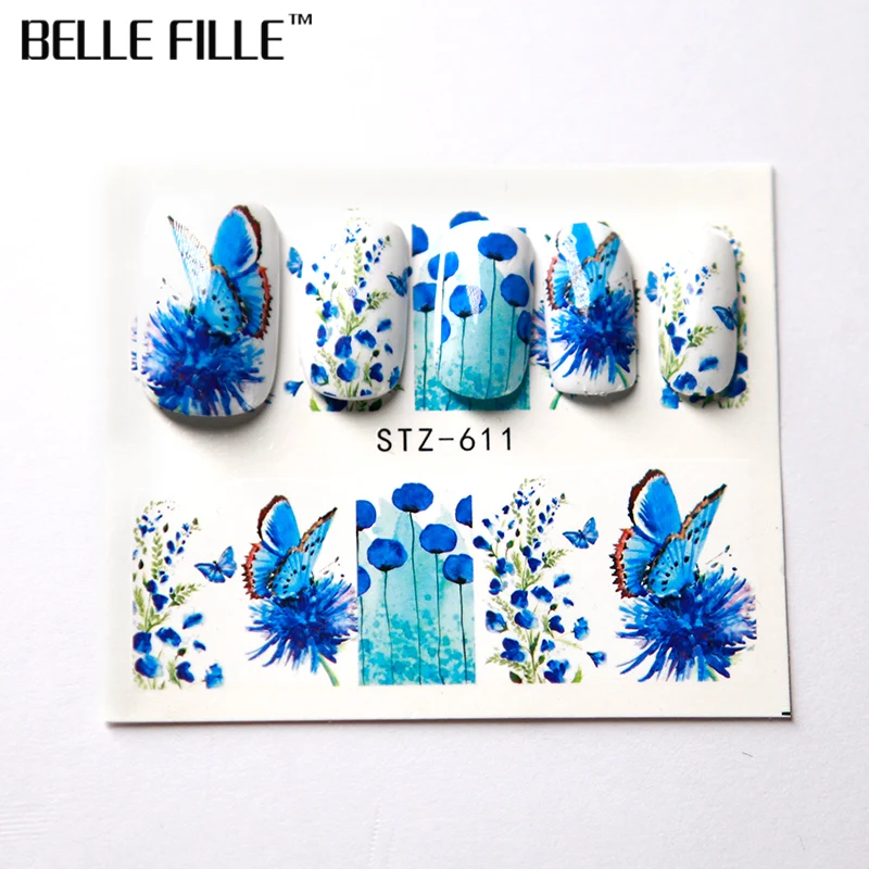 Belle Fille ногтей Стикеры воды DIY маникюр ползунок украшения наклейки 3D Nail Art Советы