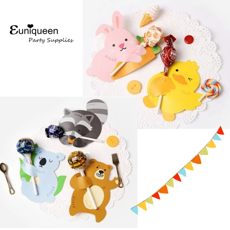 25 шт. держатели на присоске с изображением животных леденца кролика коалы