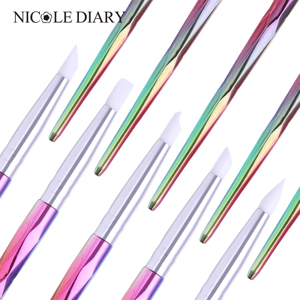 1 шт. силиконовая кисть для рисования ногтей ручка резьбы гравировальный