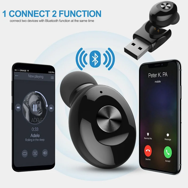 Bluetooth 5 0 Микро Мини наушники спортивные одиночные Беспроводные вкладыши в ухо