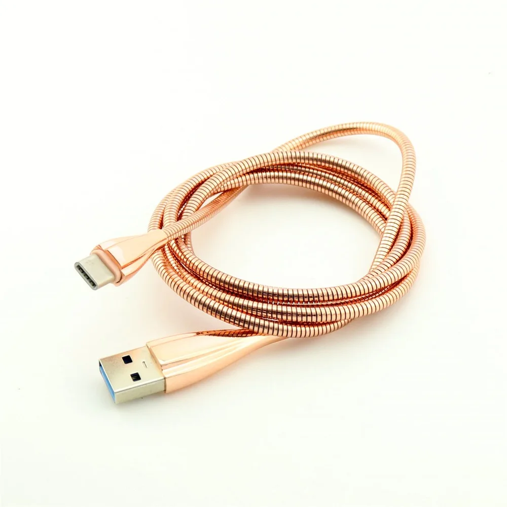 

1 шт. 4 цвета 3 фута/1 м USB-C 3,1 Type C штекер 2,0 A Мужской синхронизации данных зарядное устройство Быстрая зарядка металлический кабель