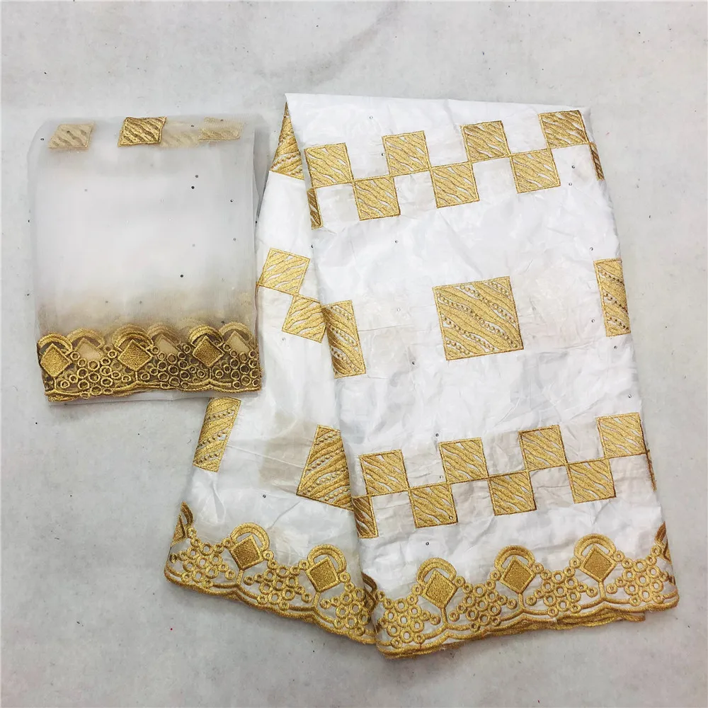 Brode dentelle Африканский getzner парча в Гвинейском стиле Базен свадебная ткань 7 ярдов/lotHLB132