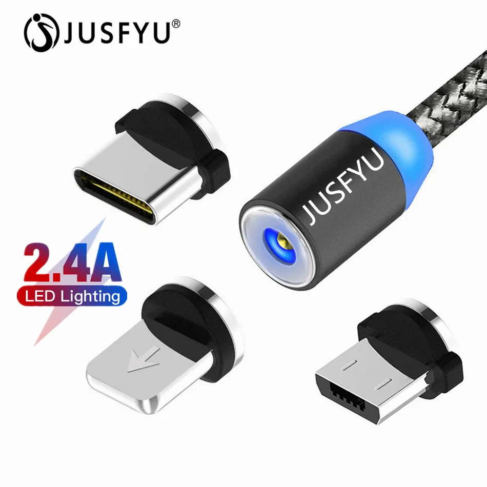 Магнитный зарядный кабель Lighting 1 м Micro USB для iPhone XR XS Max X магнитное зарядное