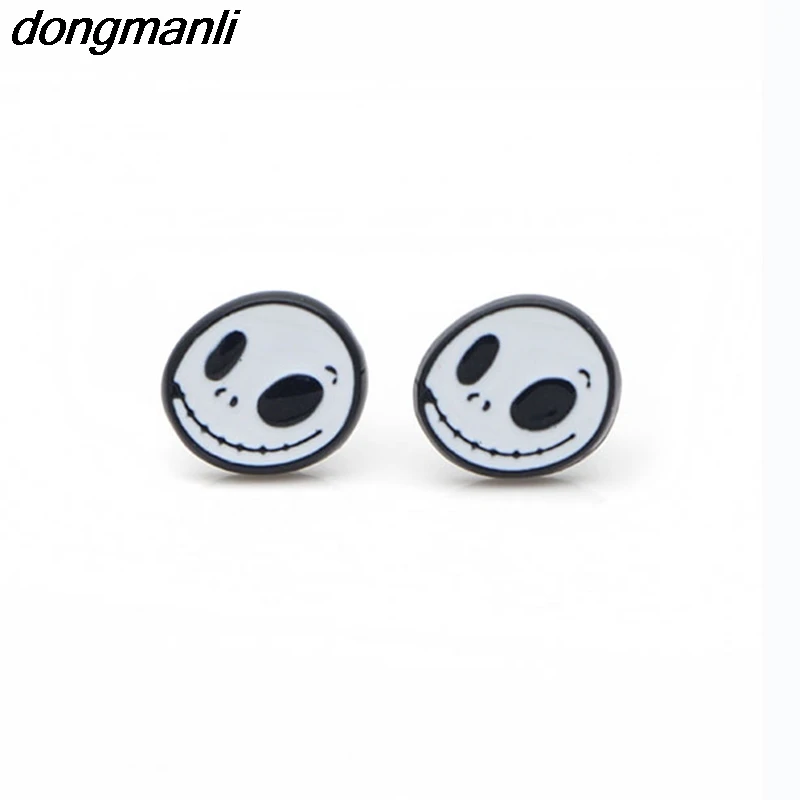 P1258 Dongmanli Эмаль мультфильм Кошмар до Рождества серьги мультфильм для женщин, девочек, детей дети прекрасные подарки серьги
