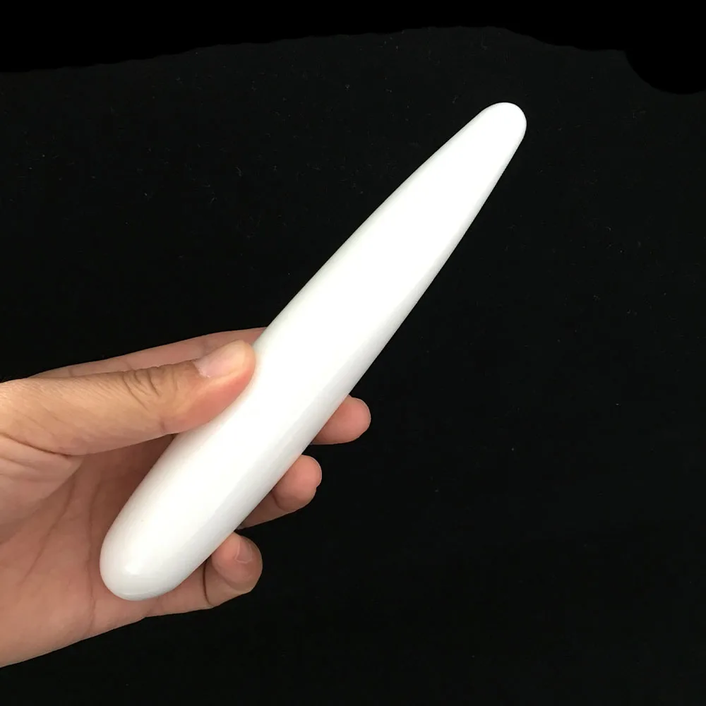 Free Shipping ! 18 CM natural white jade yoni crystal healing wand massager LXM | Дом и сад