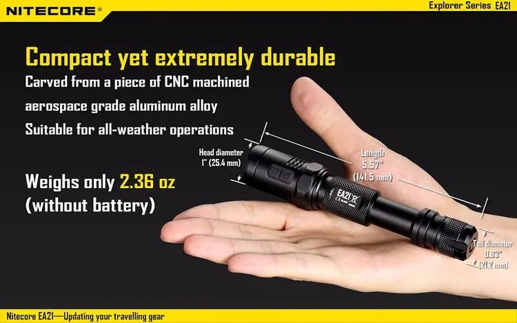 NITECORE EA21 CREE светодиодный фонарик белый красный 167 метров расстояние водонепроницаемый алюминиевый портативный фонарь для путешествий
