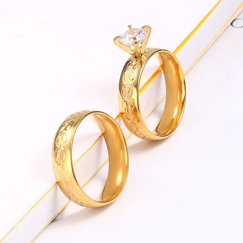 1 шт. обручальное кольцо из нержавеющей стали с кристаллами размеры 6 - 10 |