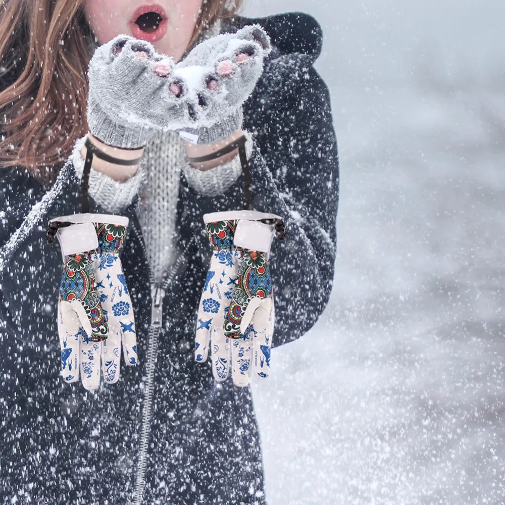 Winter Skiing Gloves bicycle ski bike Cycling Glove Full Finger Outdoor Snowboard Snowmobile Motorcycle gloves Woman | Спорт и