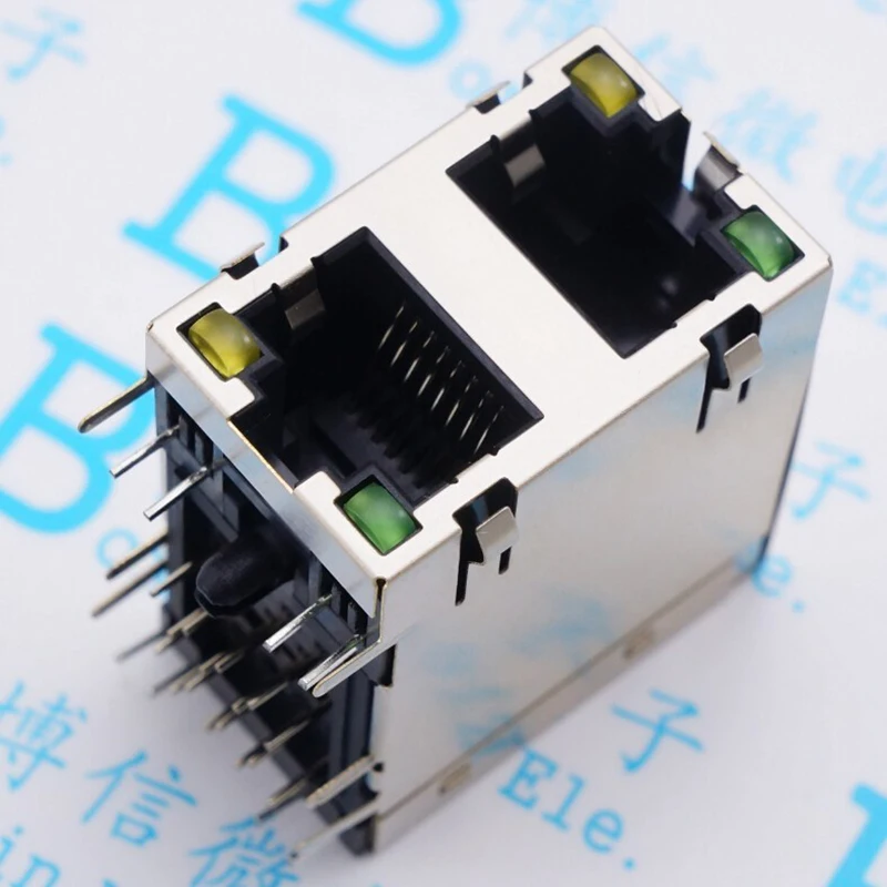 

Розетка RJ45 с двойным освещением, Сетевая розетка 90 градусов, двойная 59-2x1/с экранированным освещением