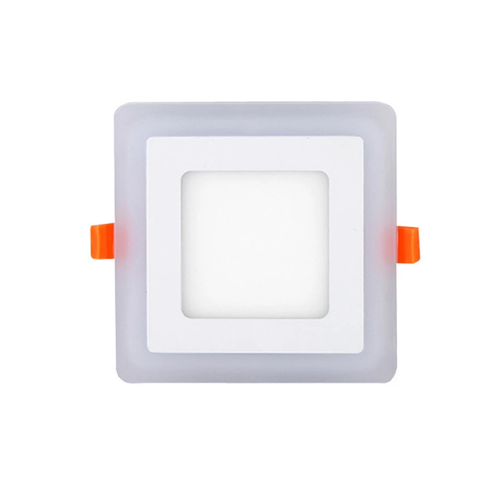Square Двухцветный СВЕТОДИОДНЫЙ панельный светильник XUNATA 6 Вт, 9 Вт, 16 Вт, 24 Вт, Круглый квадратный светильник, панельный светодиодный потолочный светильник, AC175-265V, внутренний встраиваемый светильник - Испускаемый цвет: Square