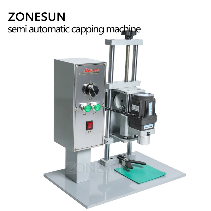 ZONESUN полуавтоматическая машина для выкручивания колпачков электрическая настольная машина для завинчивания колпачков 10-50 мм колпачки для парфюмерного воротника кольцо для табачной смолы бутылка