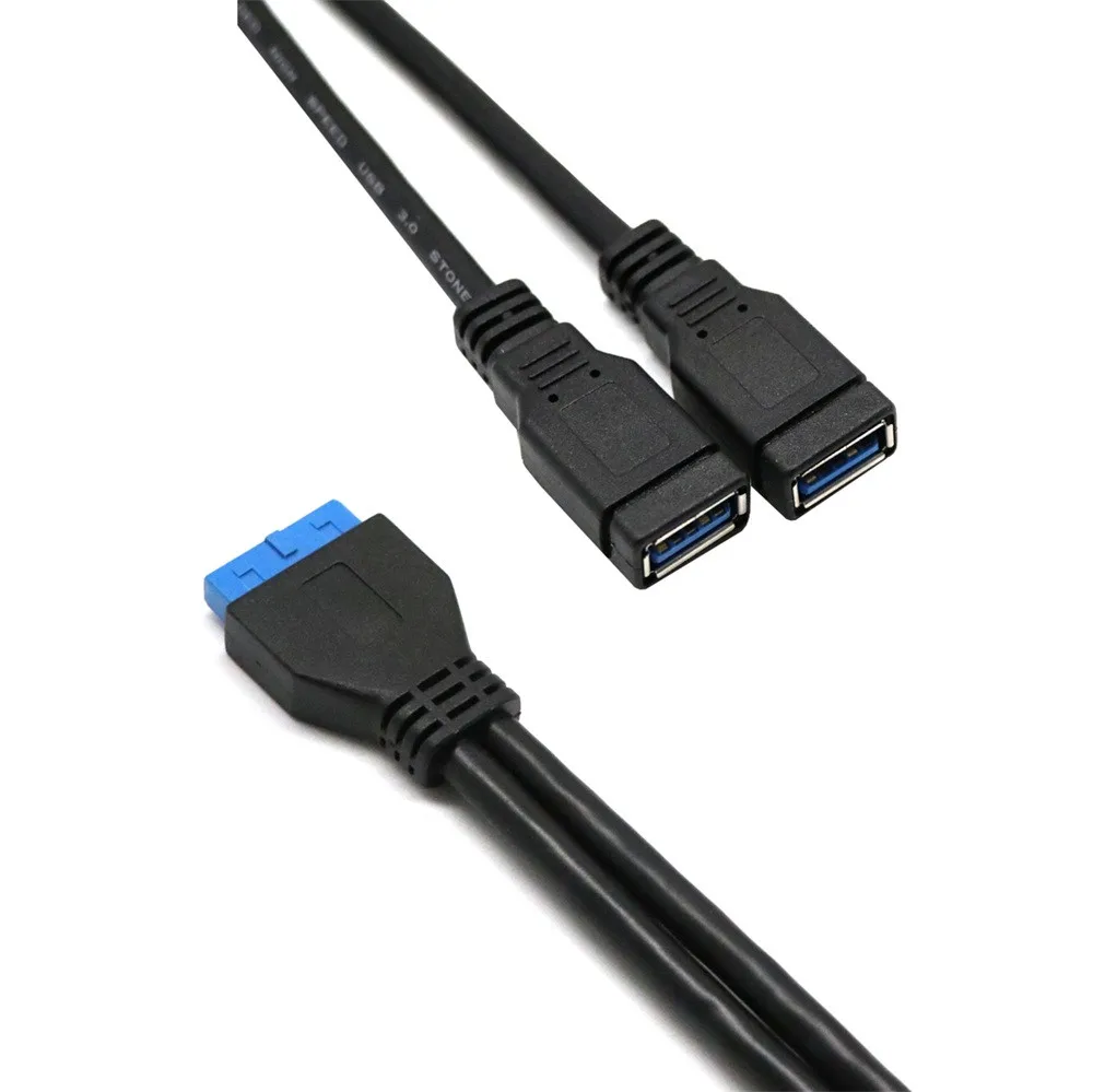 Хит продаж 2 порта USB 3 0 Type A до 20 pin Материнская плата гнездовой разъем y кабель