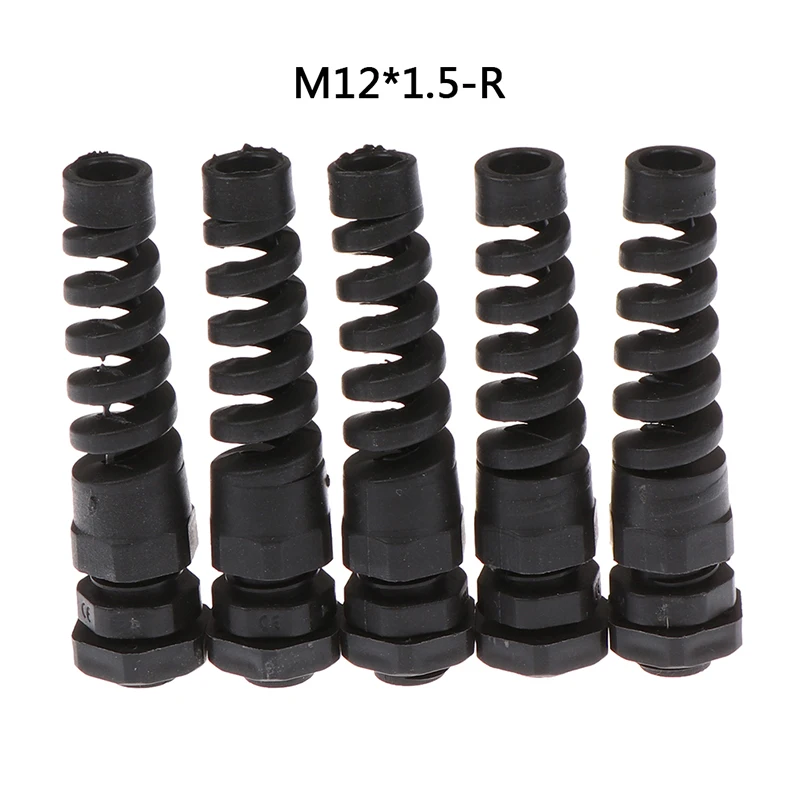 A 5 шт. IP67 Водонепроницаемый M12/M16/M18/M20 кабельный ввод Разъем пластик Flex спираль натяжения протектор для 3-12 мм провода нитки - Цвет: A