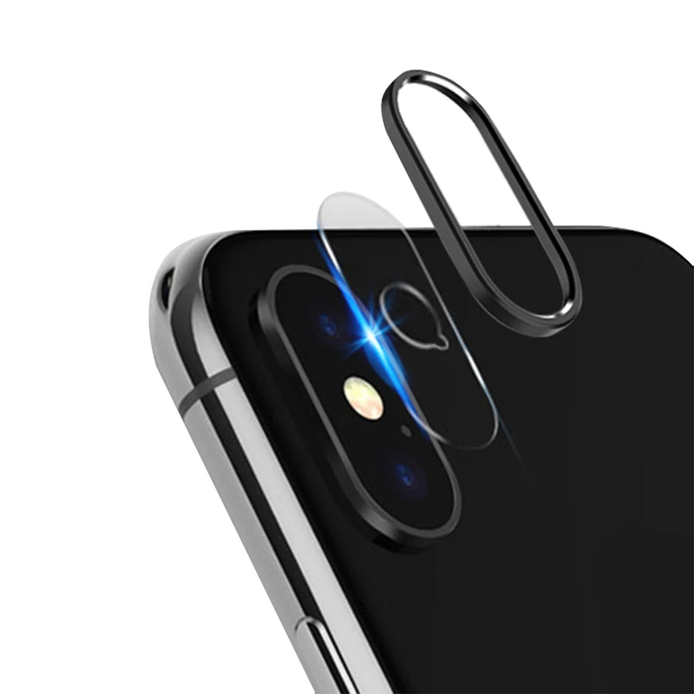 New Soft Tempered Glass Film Metal Rear Lens Protective Ring Set Camera Screen Protector Cover For iPhone X XS MAX 8 7 Plus | Мобильные