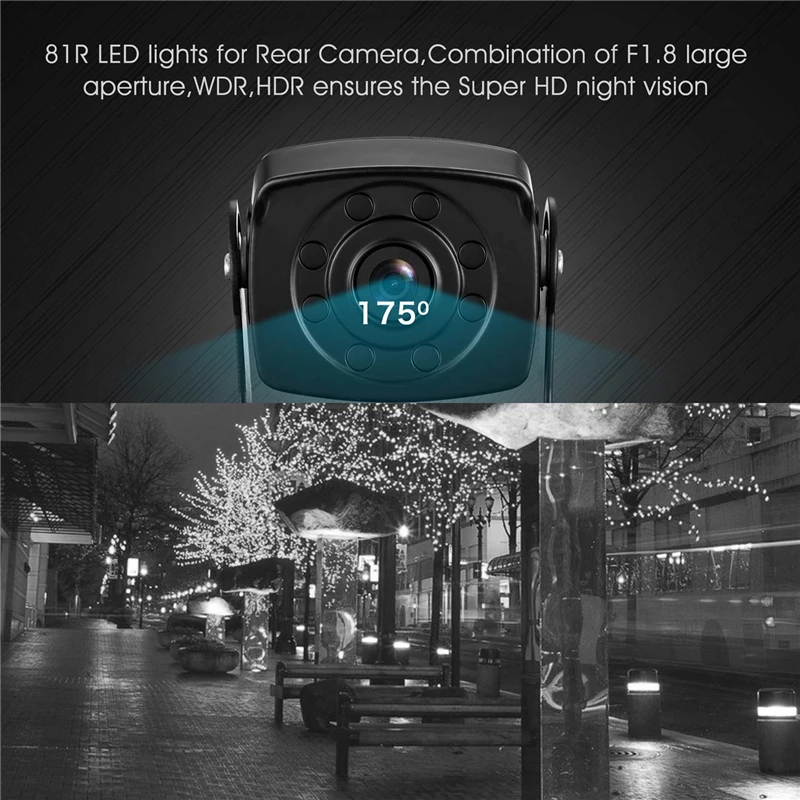 YuanTing 7 Inch Split Monitor DVR Recorder 170 Wide Angle Night Vision 1080P Front Rear View Dash Camera System For Truck RV Bus |