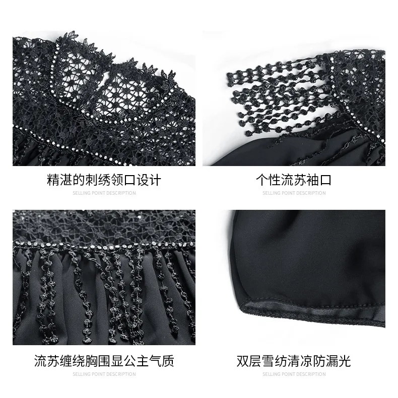Princess Dress for Teen Girl 5 7 9 11 13 15 Years Tassels Chiffon Summer Black Lace Dresses Baby Todder Girls Clothing | Детская одежда