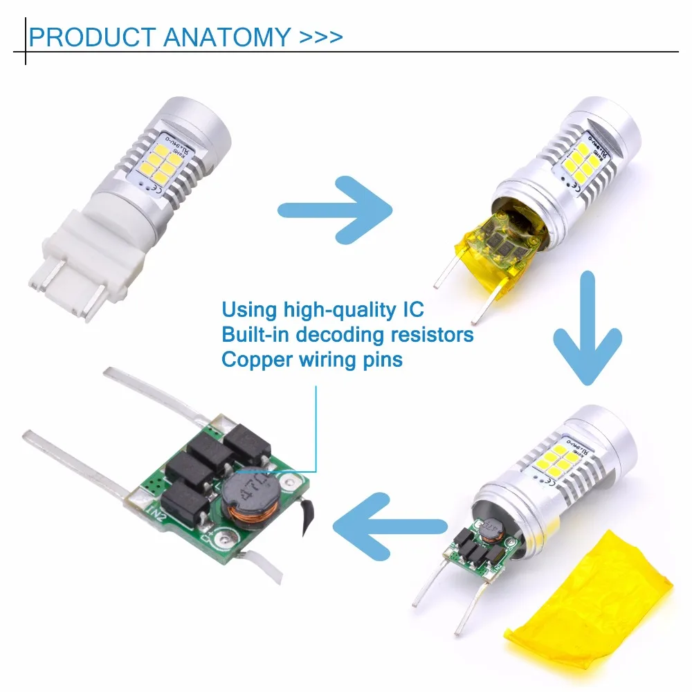 1 шт. 3157 3155 3157A 3457A белый светодиодный светильник 2835 21SMD 10 5 Вт Высокая мощность 12 В