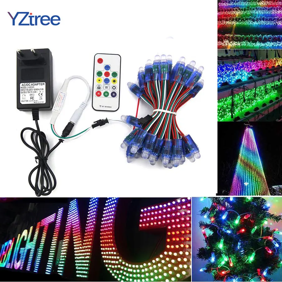 50 шт./лот 12 мм WS2811 RGB светодиодный модуль строки света DC 5V водонепроницаемый