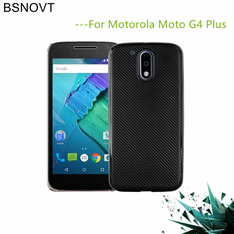 Чехол из мягкого углеродного волокна для Motorola Moto G4 Plus тонкий ударопрочный чехол