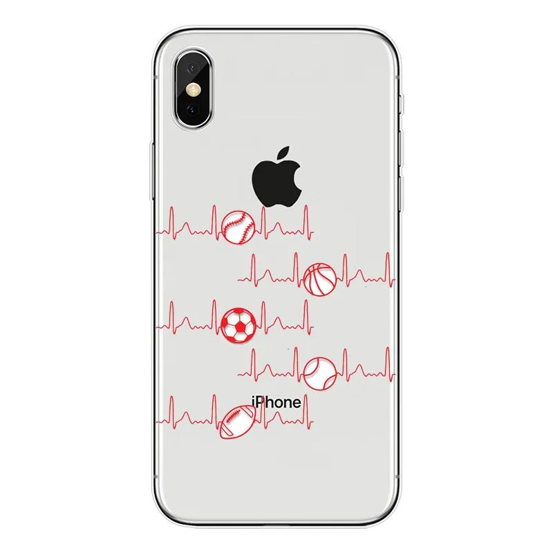 TPU Футбольный Мягкий ТПУ силиконовый чехол для iPhone XS Max 8 8Plus 7 6S 6splus 5 5S SE XR мультяшный футбольный милый чехол - Цвет: TPU