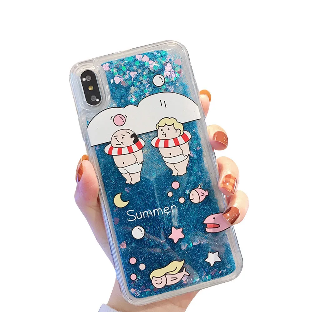 KISSCASE зыбучий песок чехол для телефона iPhone 7 8 X XS 6 6S Plus Girly MAX XR Capa аксессуары |