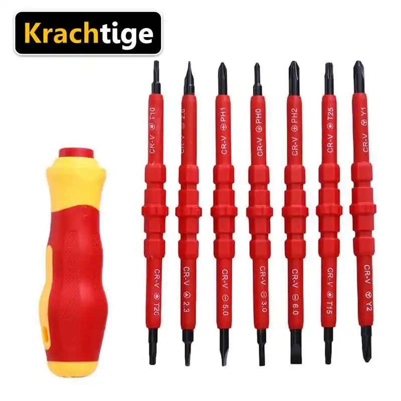 Krachtige 7 шт изолированные электрические Одной головки ручные отвертки инструменты