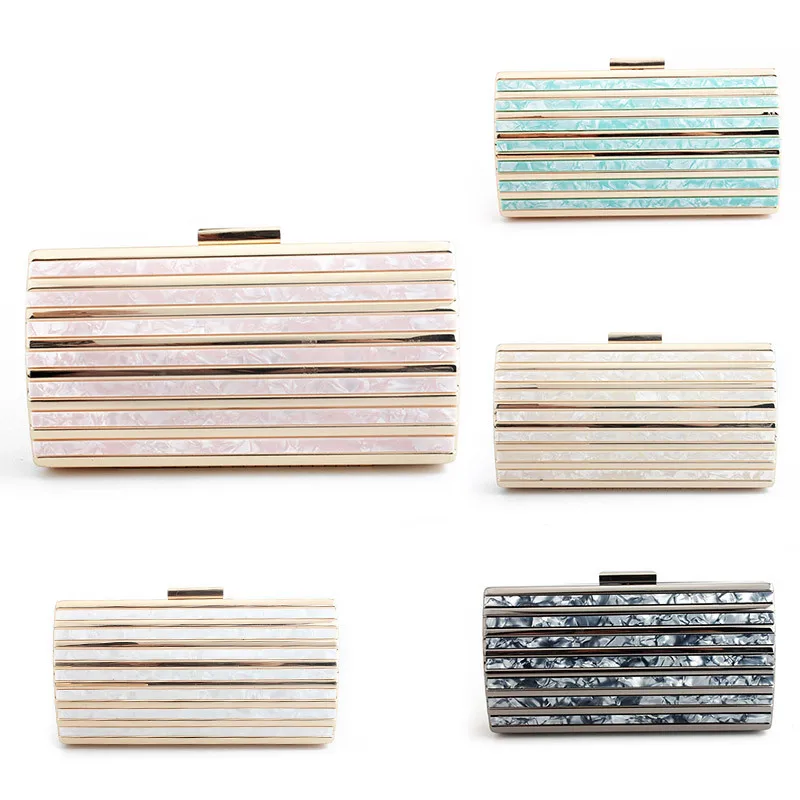 Мраморная полосатая металлическая Роскошная модная женская вечерняя сумка
