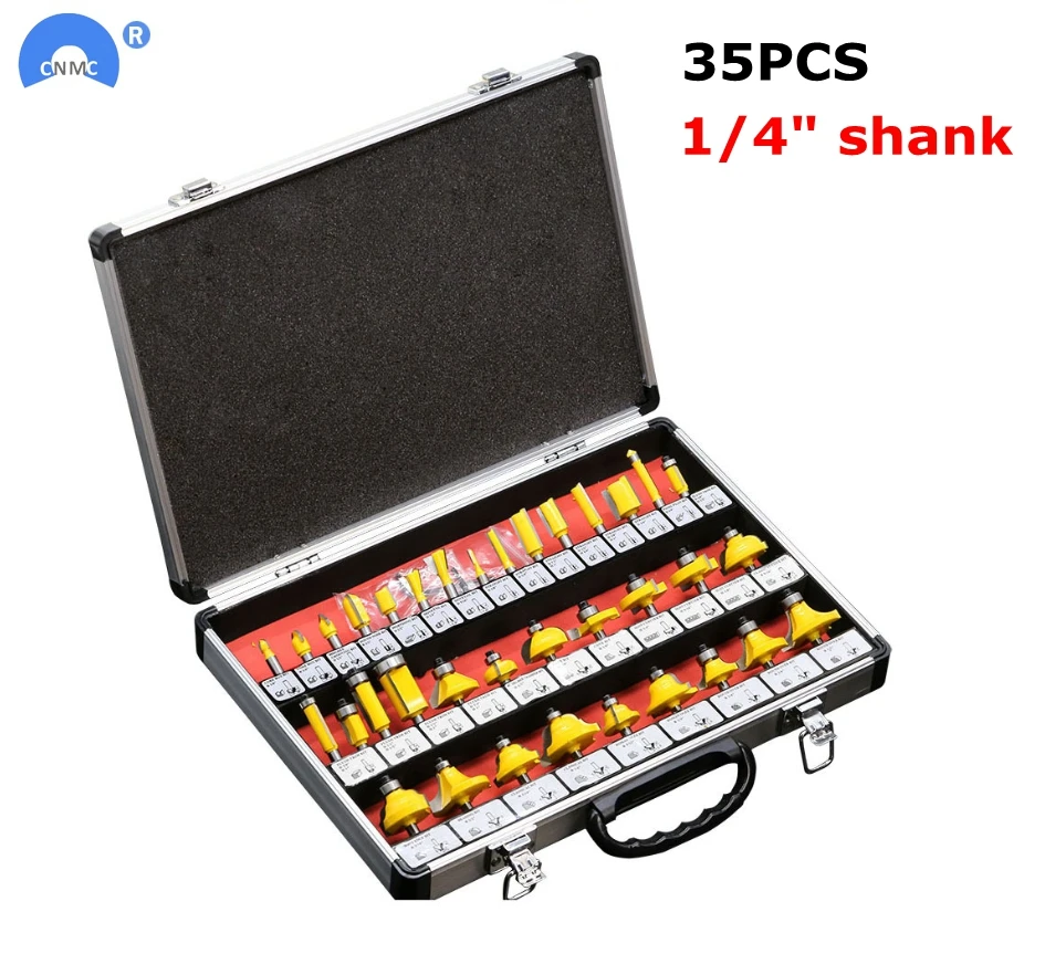 35pcs 6.35mm shank 35 шт/набор из 24 штук, 1/4 дюйма/Концевая фреза 8 мм хвостовик для создания выпуклой филенки Вольфрам Твердосплавный Наконечник маршрутизатор древесины резак набор инструментов фрезы для деревообработки - Длина режущей кромки: 35pcs 6.35mm shank