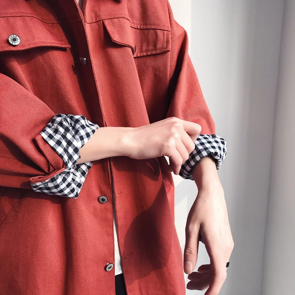 Новинка 2018 верхняя одежда мужская модная трендовая ветровка в клетку с рукавами