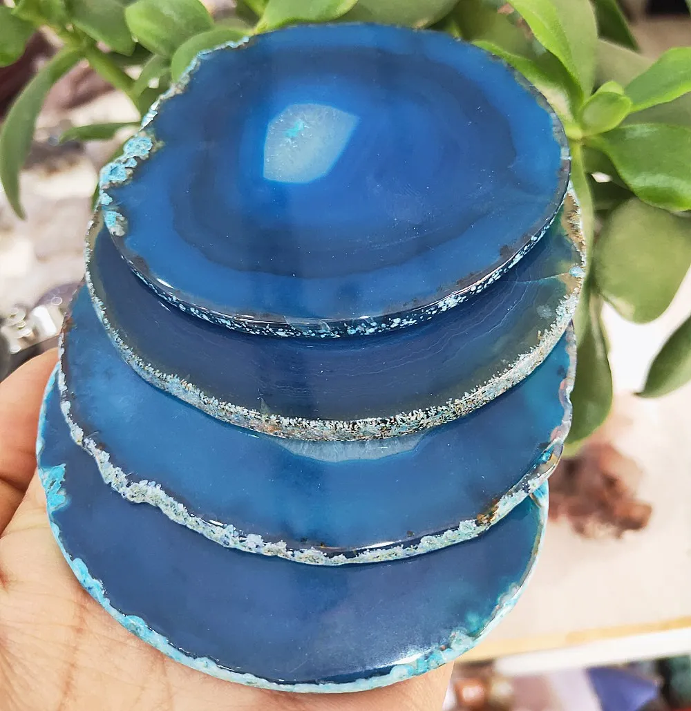 1 шт. коврик для чашек из натурального синего Агата|healing crystal pendant|healing pendanthealing crystals