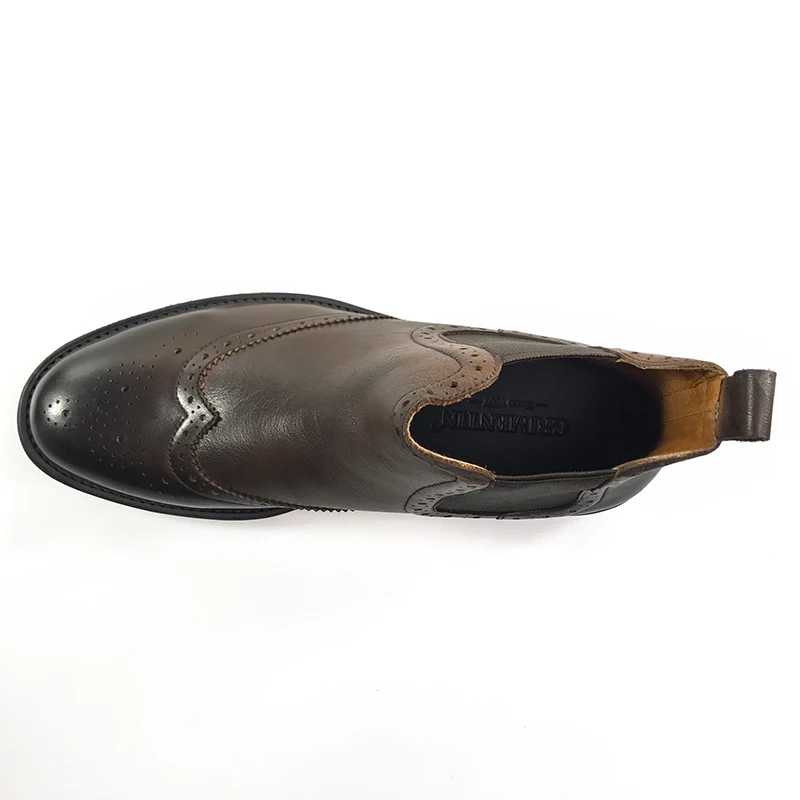 Мужские коричневые ботинки из натуральной кожи GRIMENTIN Повседневная Деловая обувь