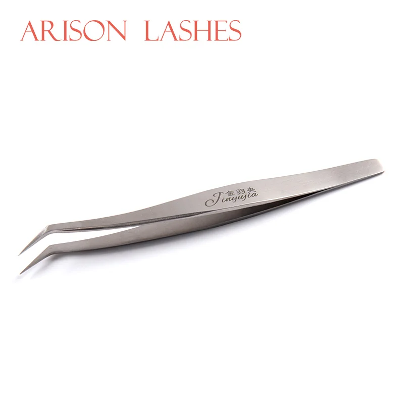 Arison lashes ультра жесткий Изогнутый пинцет дизайн дельфина тонкие точки