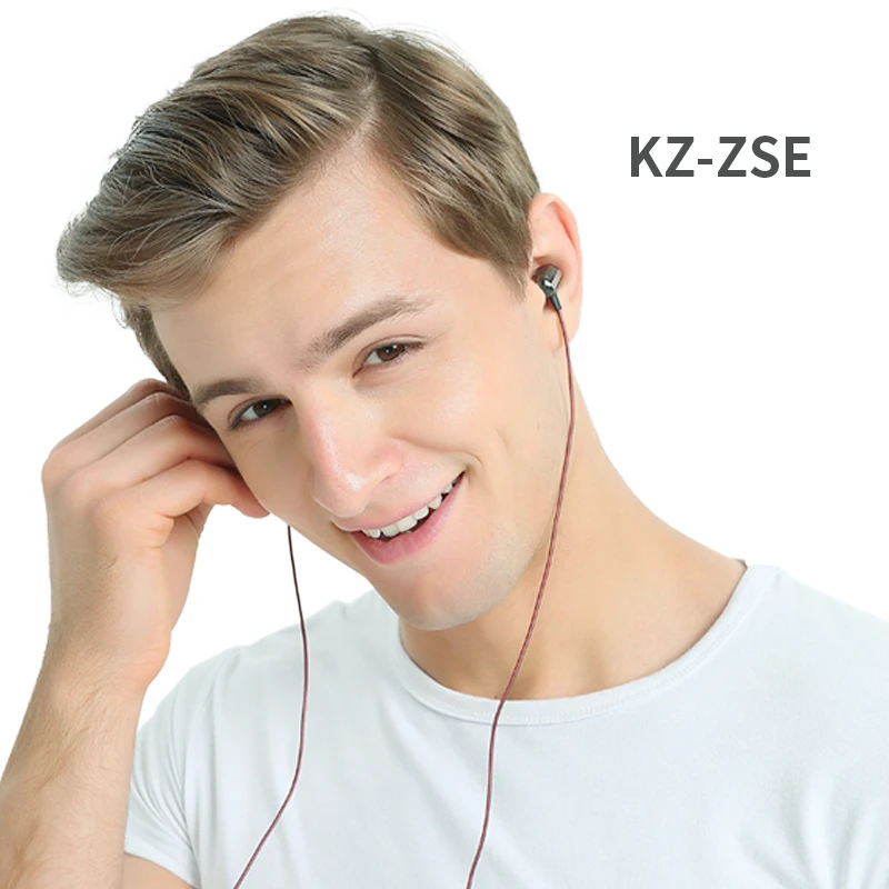 KZ ZSE HIFI бас спортивные наушники вкладыши Динамический драйвер шумоподавление